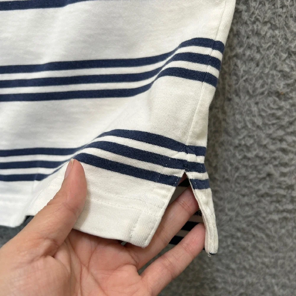 Polo Ralph Lauren Polo Shirt Mens XXL White Navy‎ Striped Snap Collared Preppy